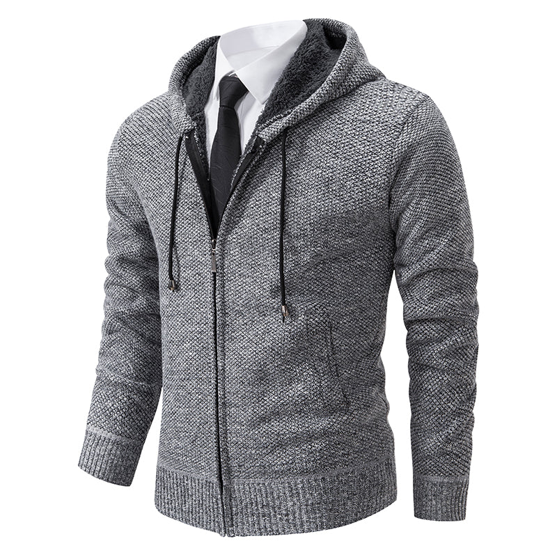 Oliver® leger groen wollen gebreid met rits fleece zacht heren vest