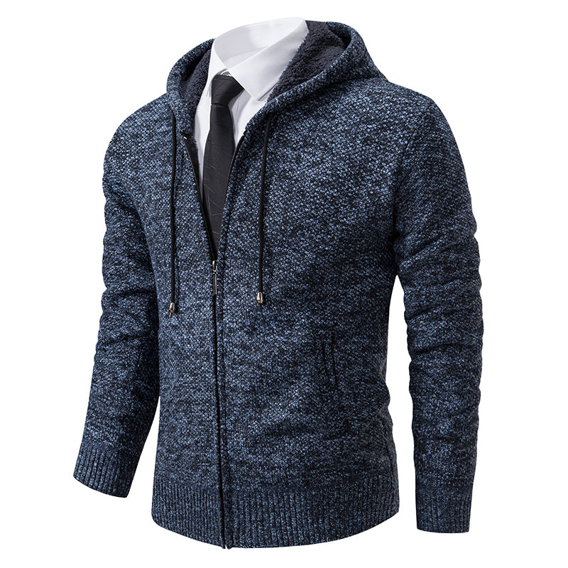 Oliver® leger groen wollen gebreid met rits fleece zacht heren vest