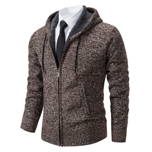 Oliver® leger groen wollen gebreid met rits fleece zacht heren vest