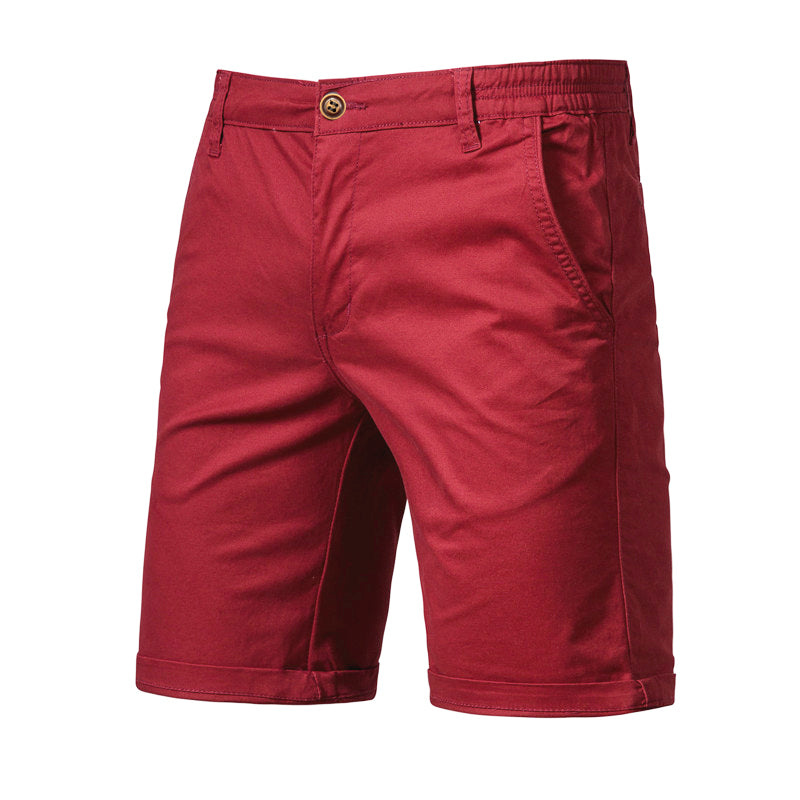 James™ elastische taille effen kleur cargo katoenen heren chino korte broek