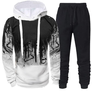 James™ Sport stijl bedrukte hoodie eenvoudige broek Heren trainingspak