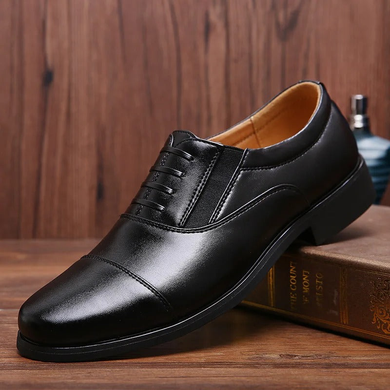 Hudson™ comfortabele zwarte heren leren schoenen