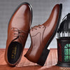 Hudson™ diepbruine heren leren schoenen in zakelijke stijl