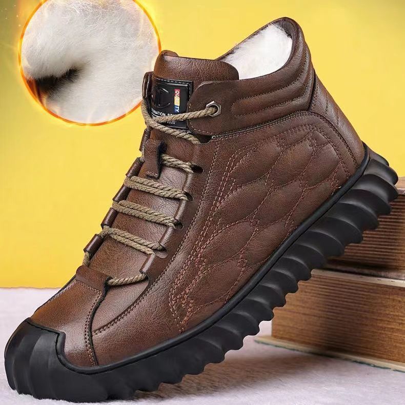 DopeStride™ veelzijdige vuurvaste zwart leren winterschoenen