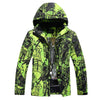 Oliver® groene waterdichte bedrukte met fleece rits ski jas