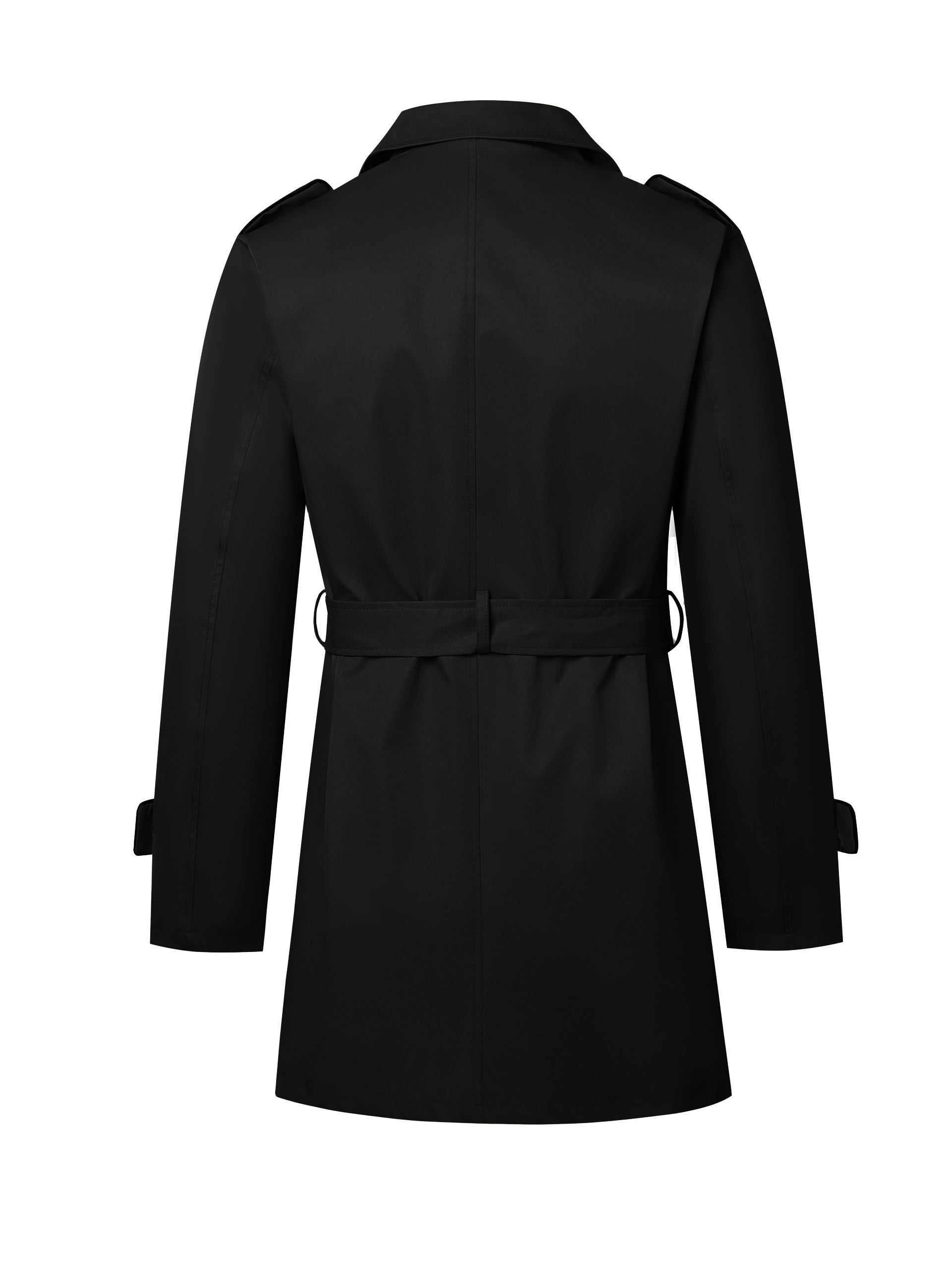 Coatify - Heren Dubbelknoop Trenchcoat met Tailleband en Stormflap