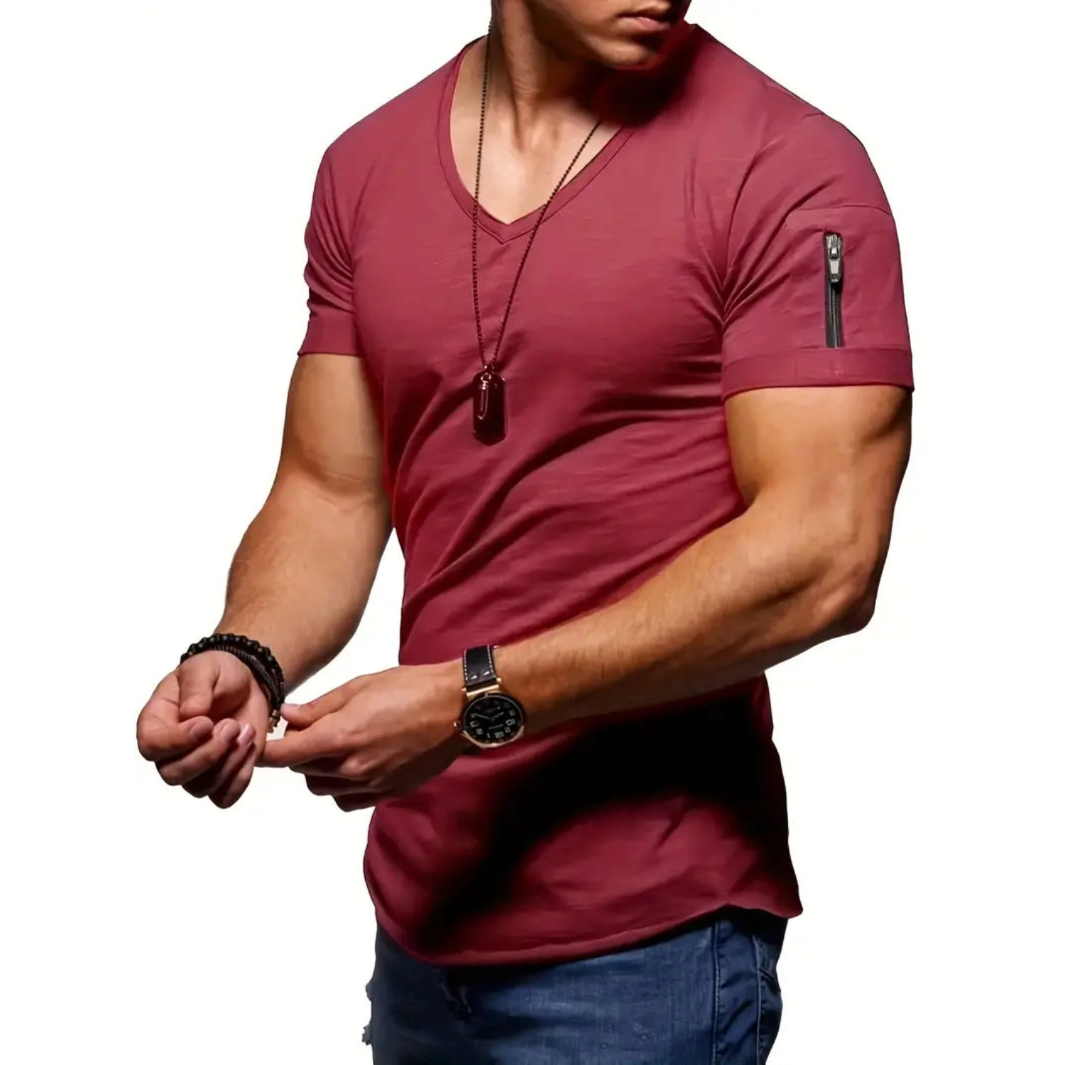 JAMES Casual T-shirt met V-hals voor mannen