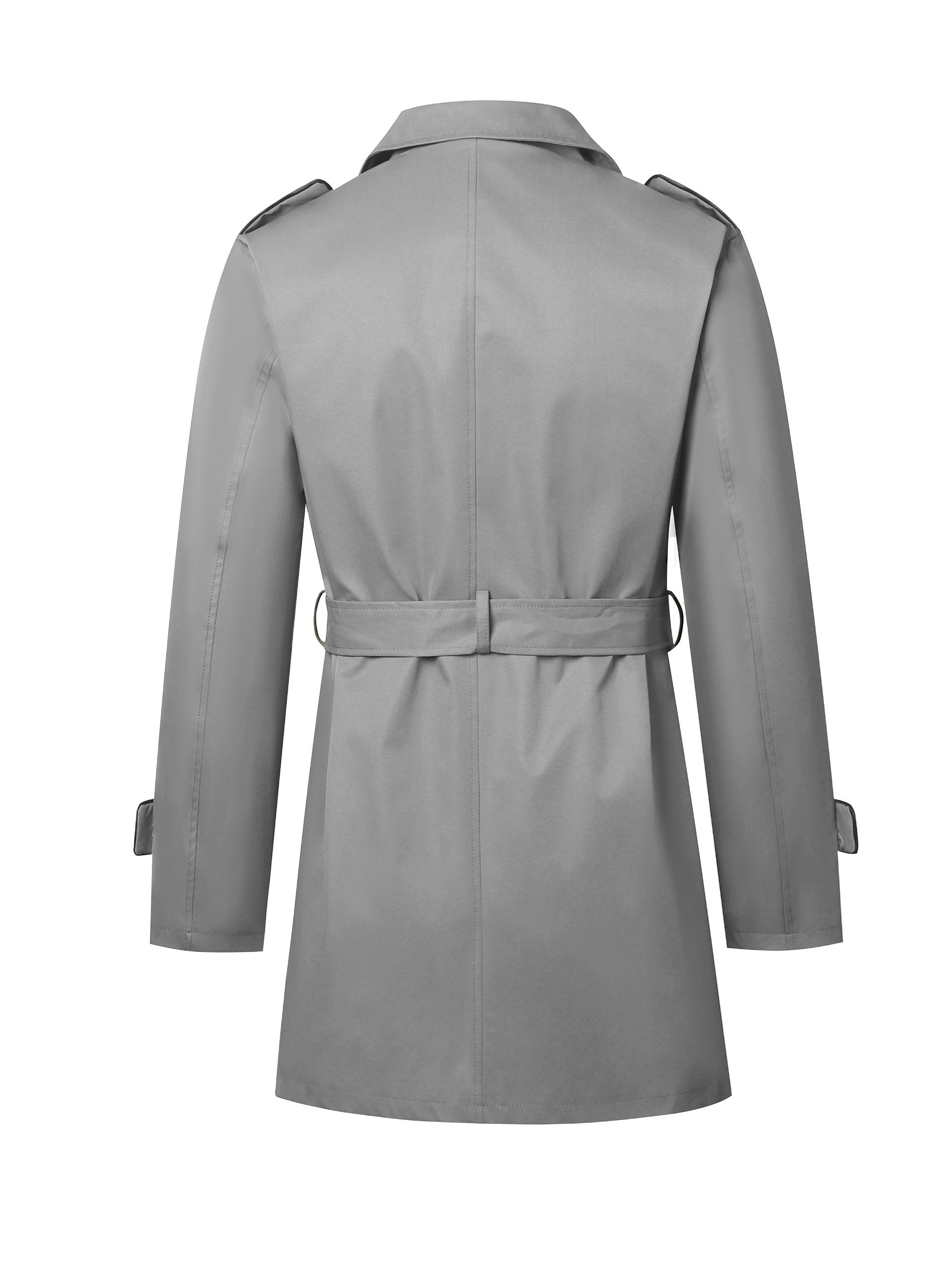 Coatify - Heren Dubbelknoop Trenchcoat met Tailleband en Stormflap