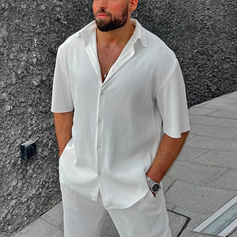 James™ Effen kleur reversknoop overhemd, lange broek heren zomerset