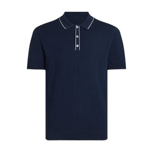 James™ Katoenen business casual heren polo met drie knopen