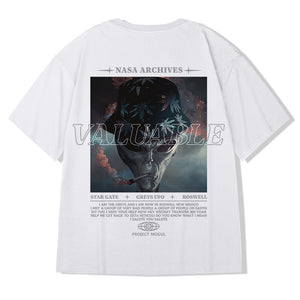 James™ zwart oversized t-shirt met grafische print