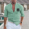 James™ Linnen Overhemd Heren V-hals T-shirt Blouse