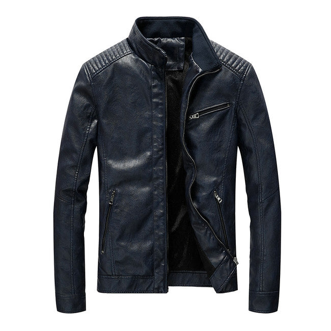 Oliver® Heren leren jas| winddichte bomber met rits