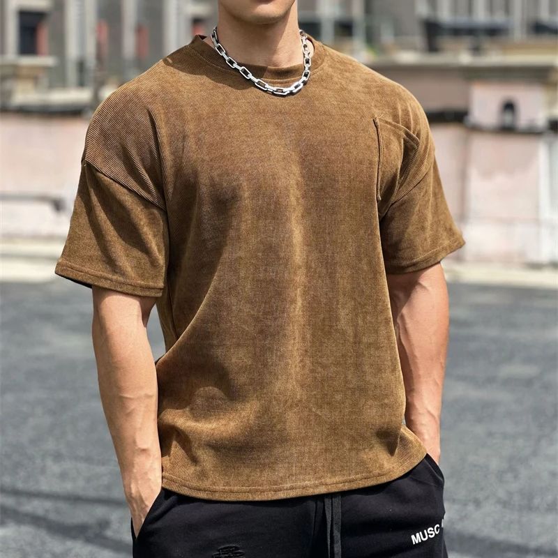 James™ grijs eenvoudig oversized t-shirt met ronde hals