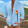 James™ Linnen Overhemd Heren Zakelijk Casual Effen Kleur Corduroy