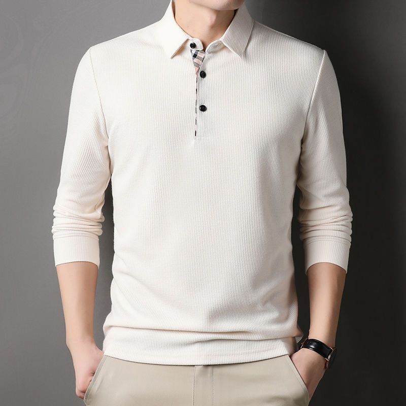James™ micro strepen wit Polo lange mouwen