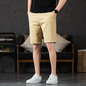 James™ Puur katoenen slim fit heren chino korte broek in Koreaanse stijl