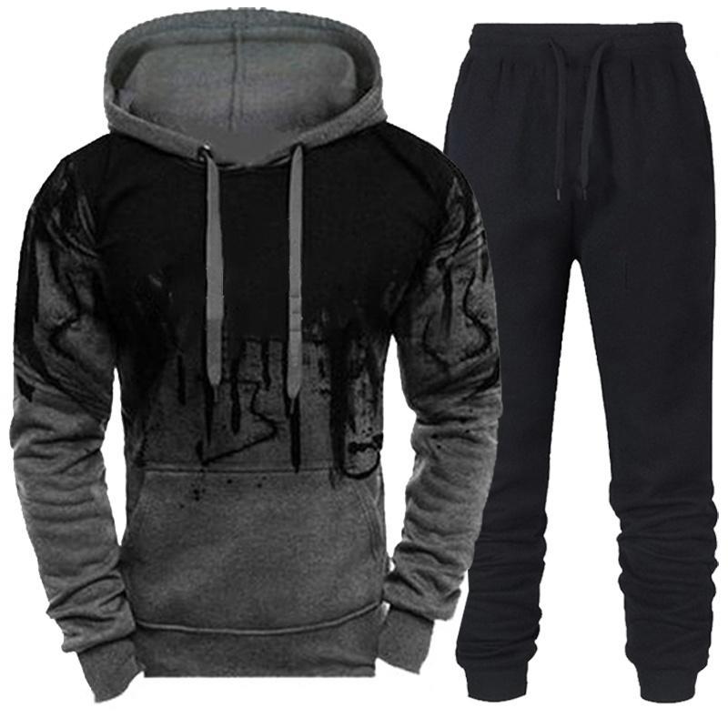 James™ Sport stijl bedrukte hoodie eenvoudige broek Heren trainingspak