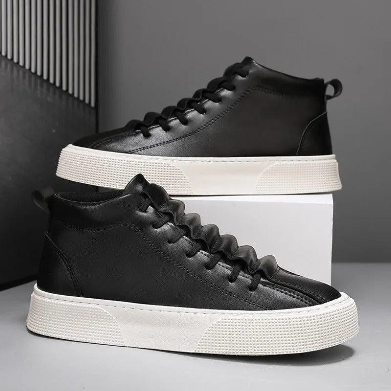 Hudson™ dikke zool zwart wit heren hoge sneakers