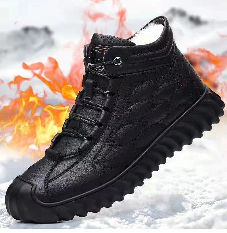 DopeStride™ veelzijdige vuurvaste zwart leren winterschoenen