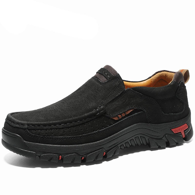SoleBalance™ echt leren bruine zachte orthopedische herenschoenen