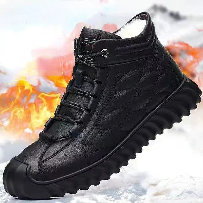 DopeStride™ veelzijdige vuurvaste zwart leren winterschoenen