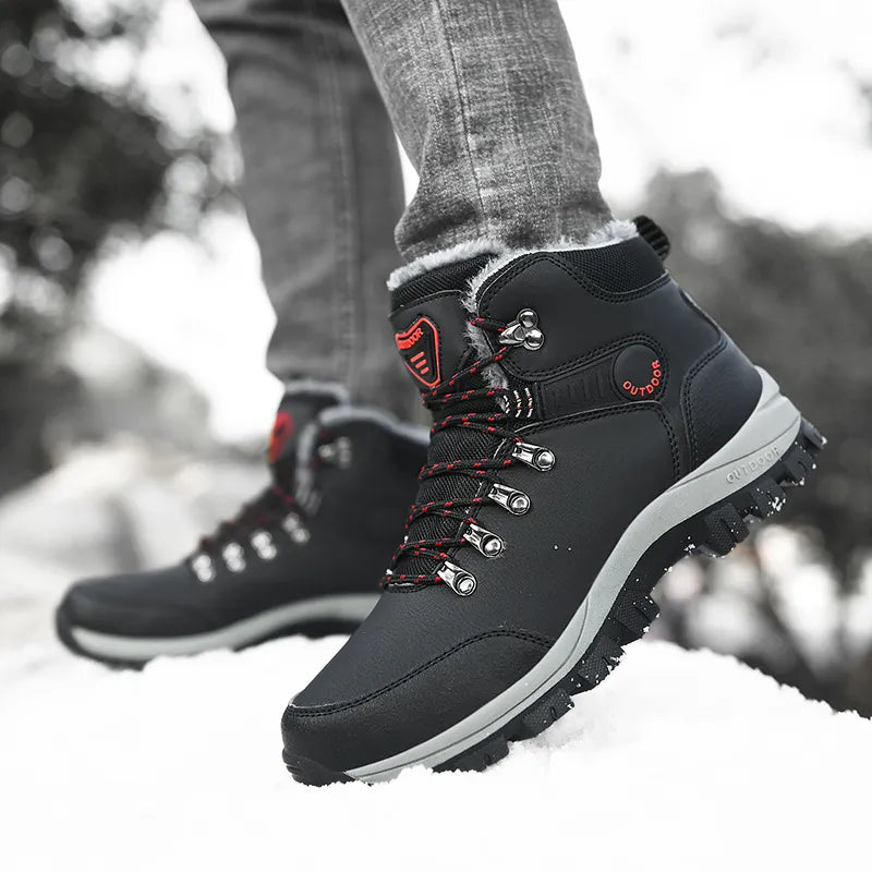 DopeStride™ Zwart leren ademende winterschoenen