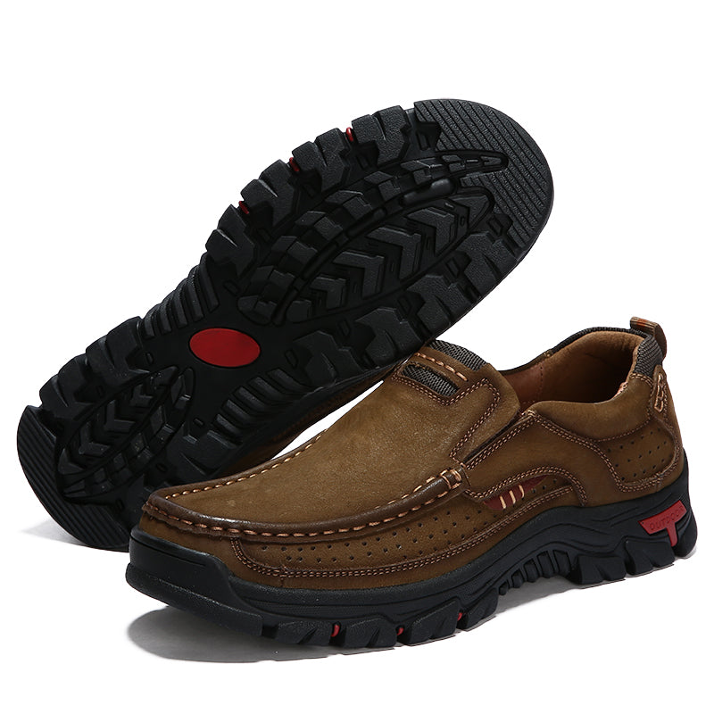 SoleBalance™ echt leren bruine zachte orthopedische herenschoenen