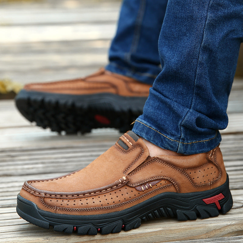 SoleBalance™ echt leren bruine zachte orthopedische herenschoenen