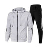 James™ rode rits hoodie zwart gestreepte broek Heren trainingspak