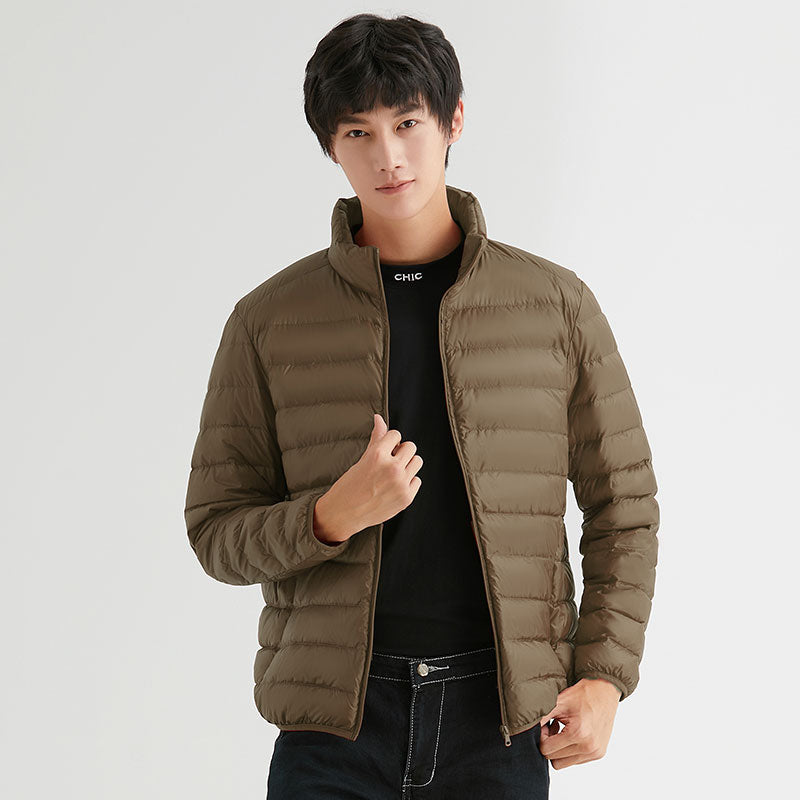 Oliver® winddichte lichtgewicht grijze heren puffer Jas