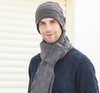 Oliver® geruite grijze wollen lichtgewicht heren sjaal