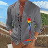 James™ Linnen Overhemd Heren Zakelijk Casual Effen Kleur Corduroy