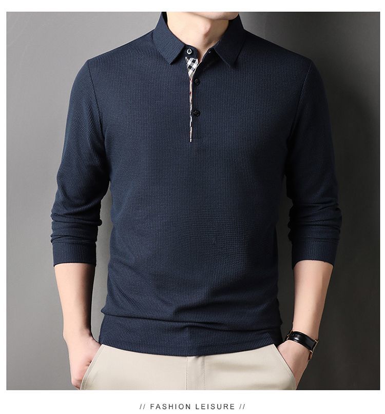 James™ micro strepen wit Polo lange mouwen