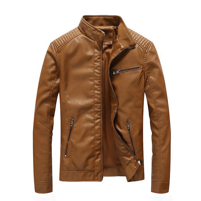 Oliver® Heren leren jas| winddichte bomber met rits