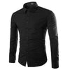 James™ effen zwart slim fit heren overhemd