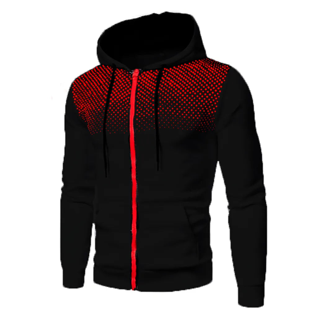 Oliver® sport stijl stippenprint met effen kleur heren hoodie
