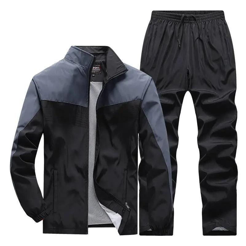 James™ Sport stijl staande kraag shirt eenvoudige broek Heren trainingspak
