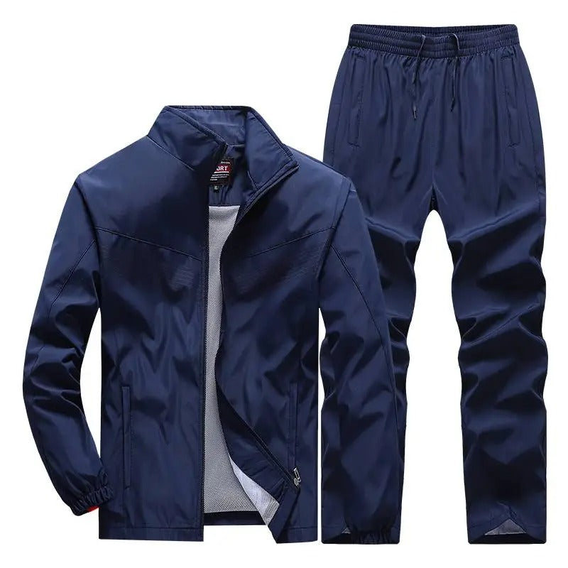James™ Sport stijl staande kraag shirt eenvoudige broek Heren trainingspak