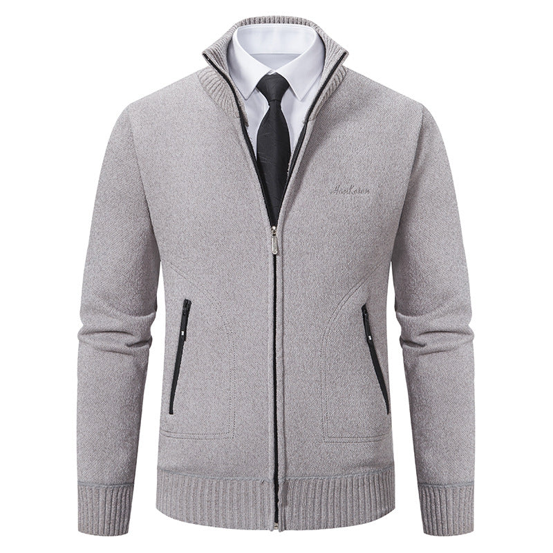 Oliver® letter print dik gebreid met fleece zachte heren vest