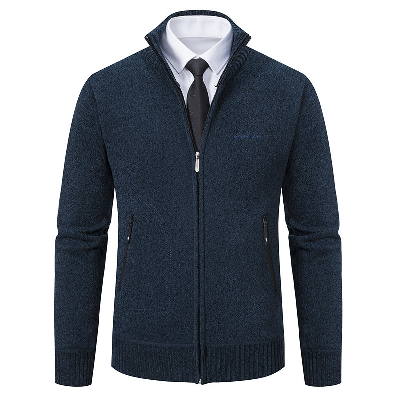 Oliver® letter print dik gebreid met fleece zachte heren vest