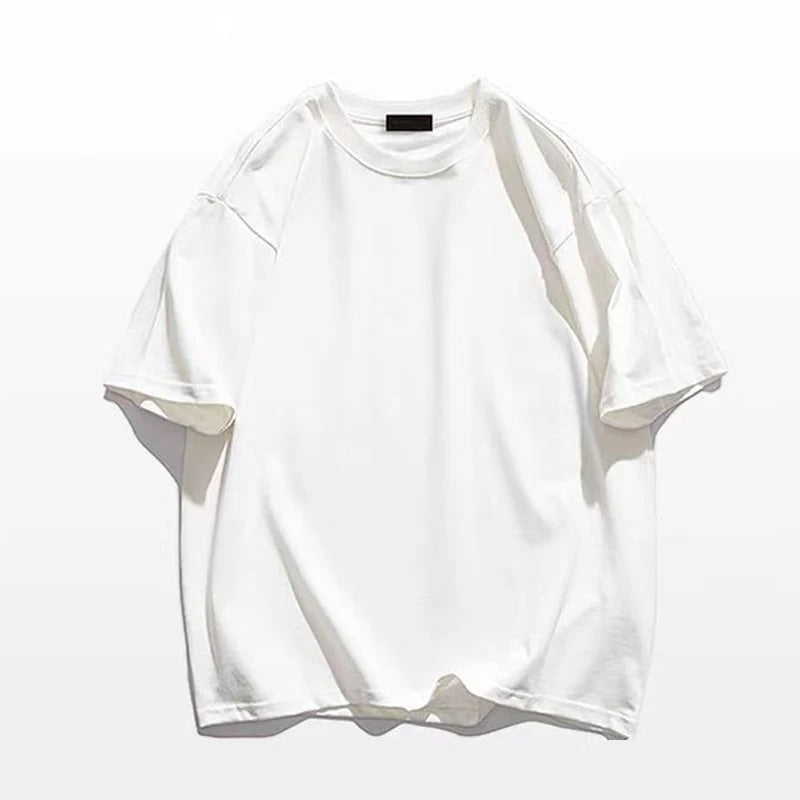 James™ wit simpel oversized t-shirt met o hals