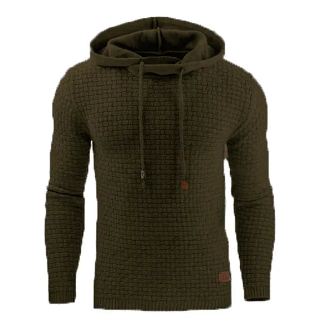 Oliver® Lichtgewicht heren hoodie met holle print in effen kleur