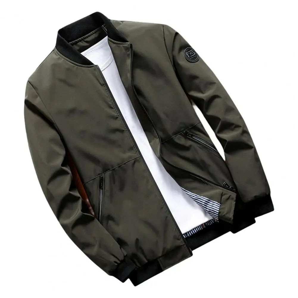 James™  comfortabele heren bomberjacket met logoprint in zakelijke stijl