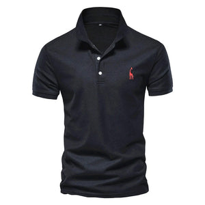 James™ Casual heren polo met geborduurd hert