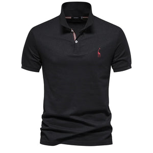 James™ Giraffe geborduurd lichtgekleurd heren polo shirt