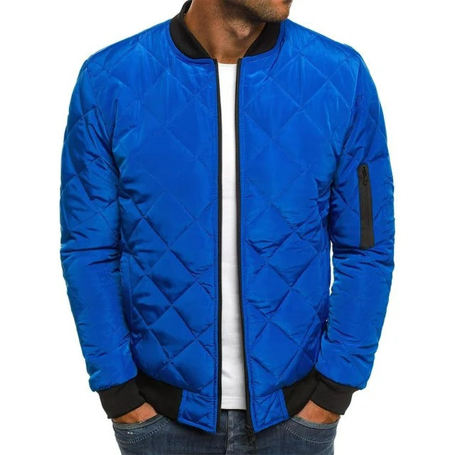 James™  blauw baseball kraag winddicht heren bomberjacket