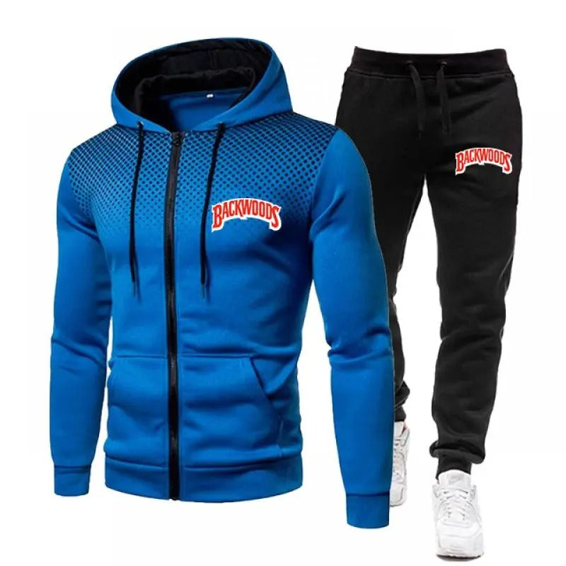 James™ Sport stijl grijze hoodie zwarte broek Heren trainingspak