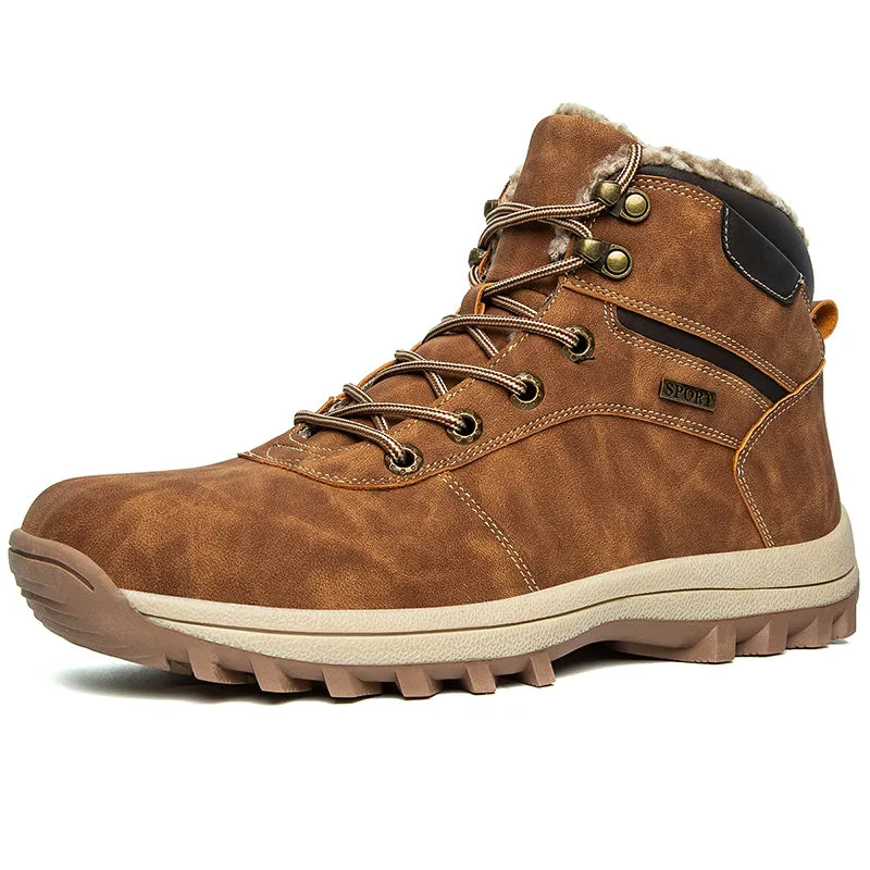 DopeStride™ bruin lederen waterdichte winterschoenen