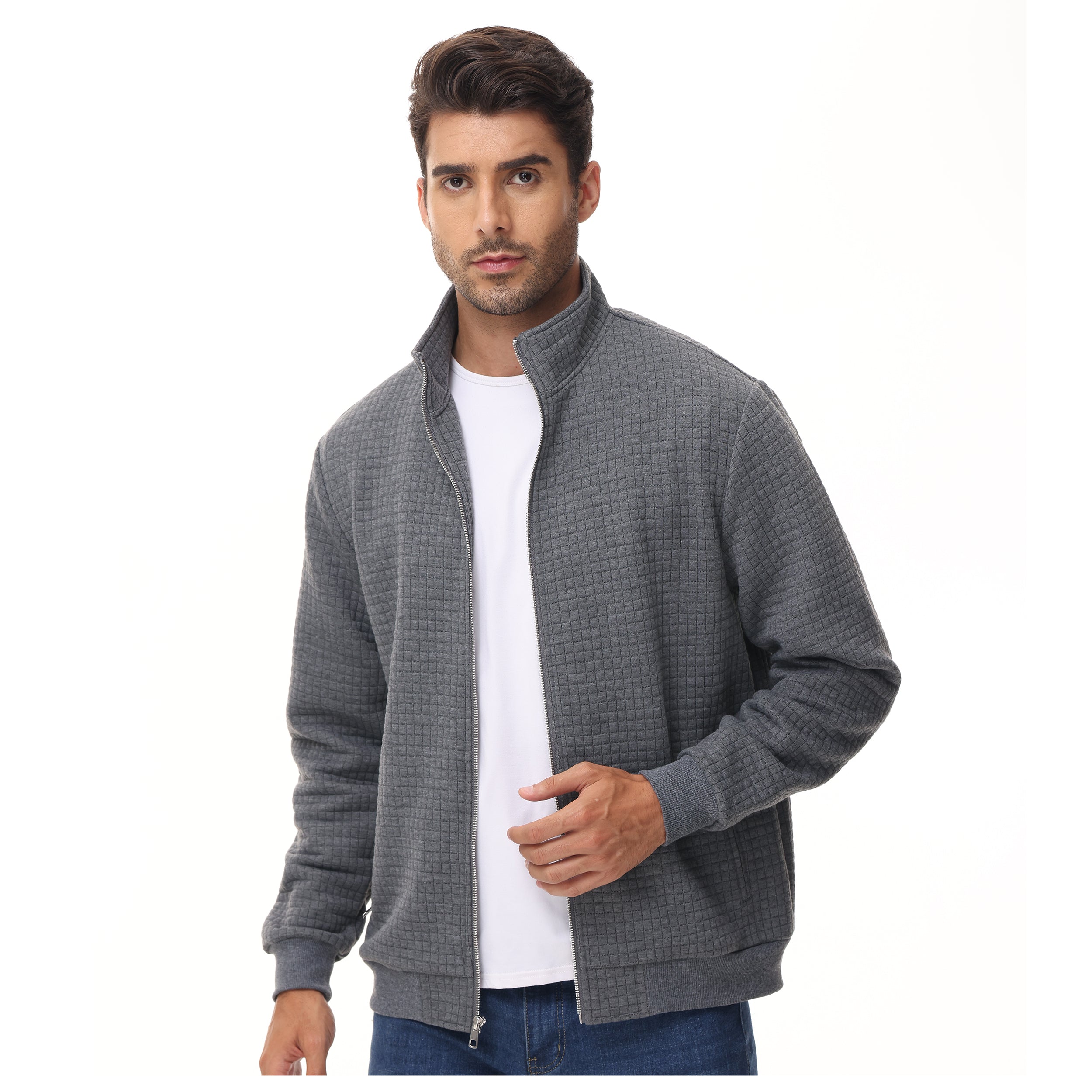 Oliver® Hol patroon met opstaande kraag comfortabel herenvest